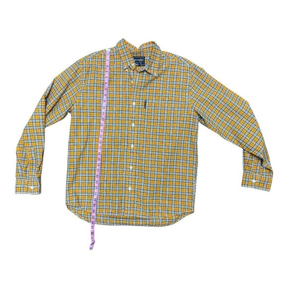Abercrombie & Fitch Yellow Plaid Long Sleeve Button Up Shirt Sz M Casual Cotton - Picture 4 of 6